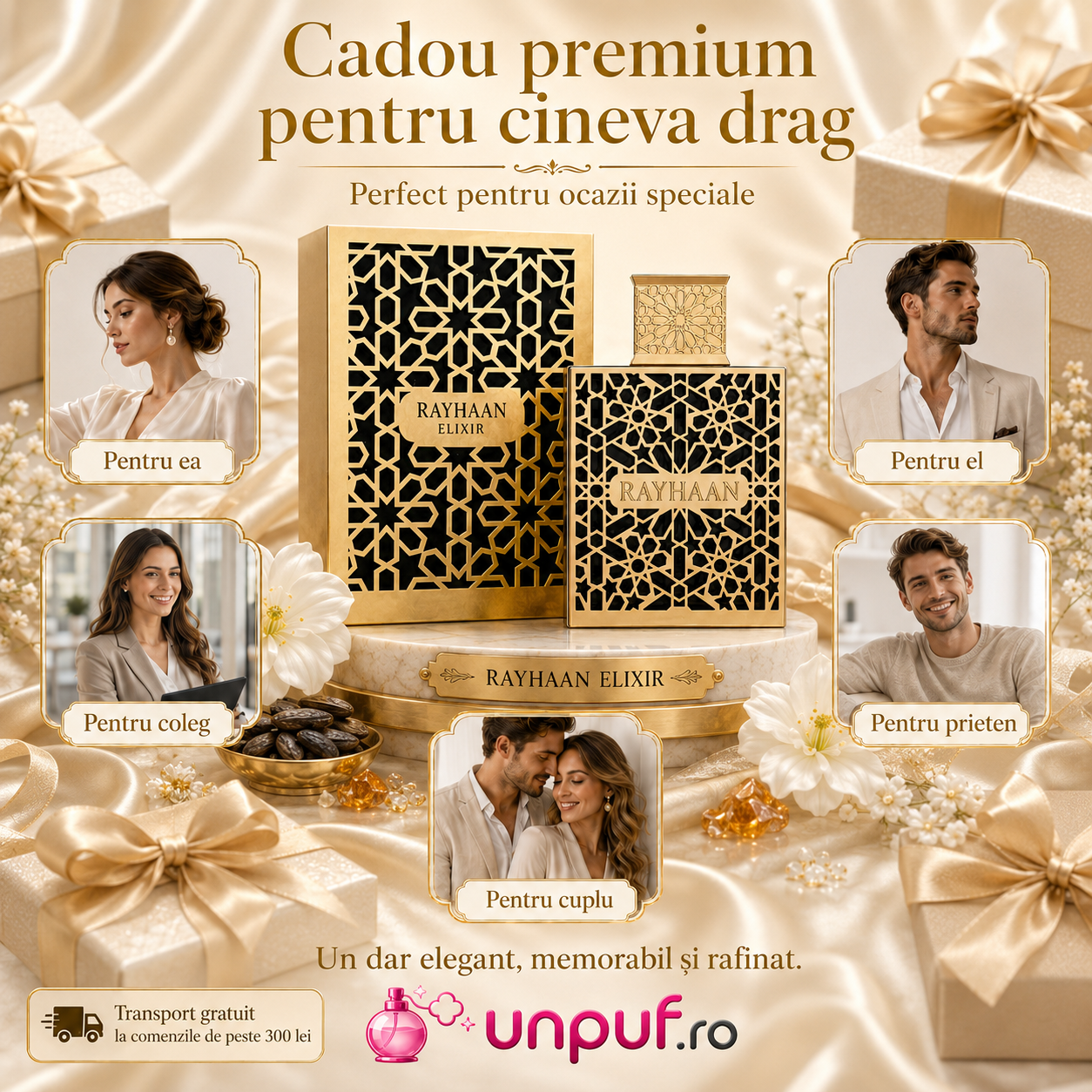 Rayhaan Elixir parfum unisex potrivit pentru zi de zi, &icirc;nt&acirc;lniri și evenimente speciale